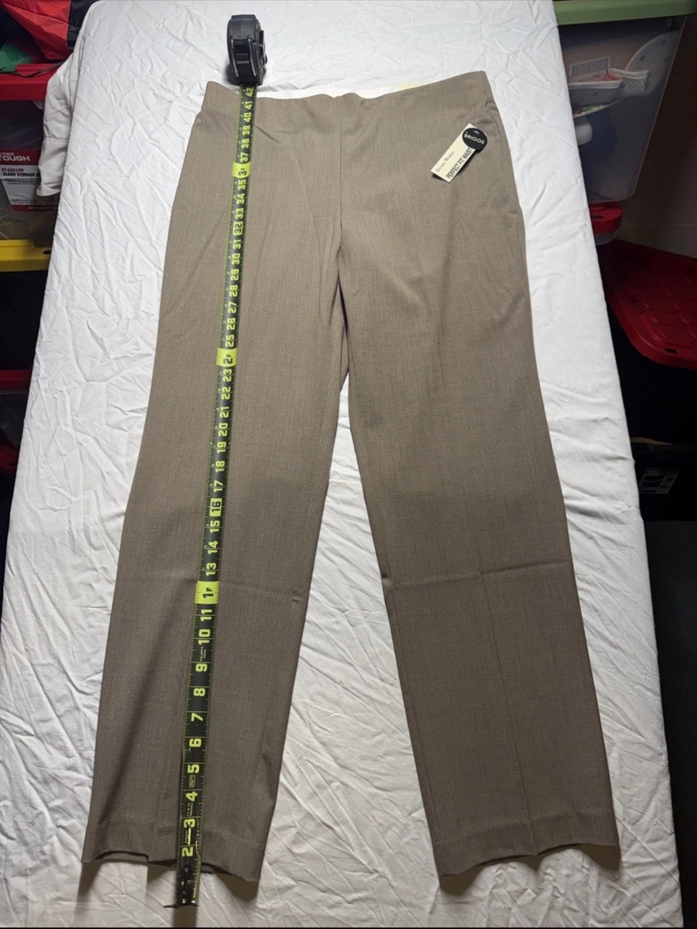 Studio Works Taupe Straight-Leg Dress Trousers